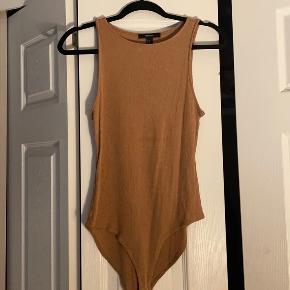 Forever 21 Mustard High Neck Bodysuit, Size M
